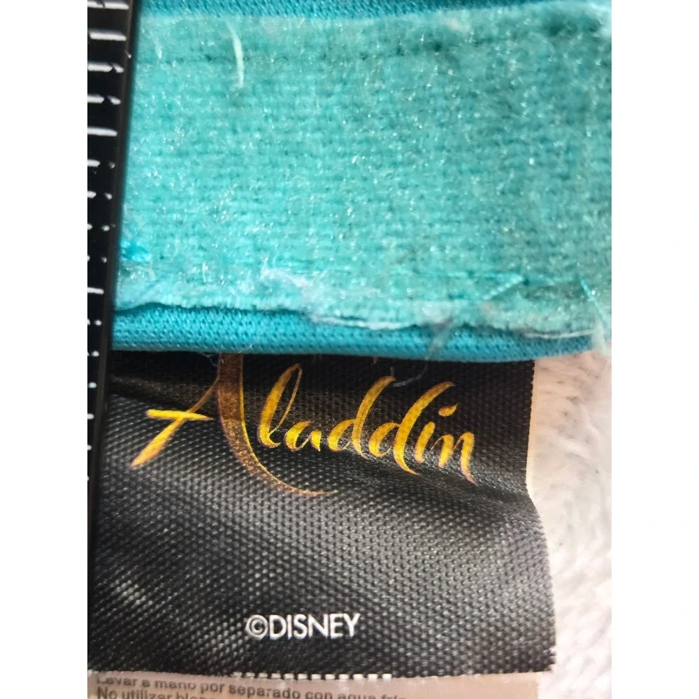 385 Disney Aladdin Jasmine Jumpsuit Costume Girls XS 3T-4T Turquoise Gold